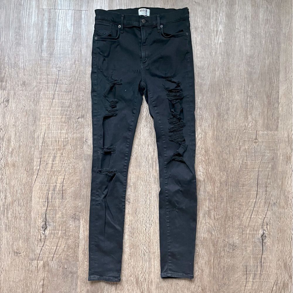 AGOLDE Sophie High Rise Skinny Jeans 30 Black